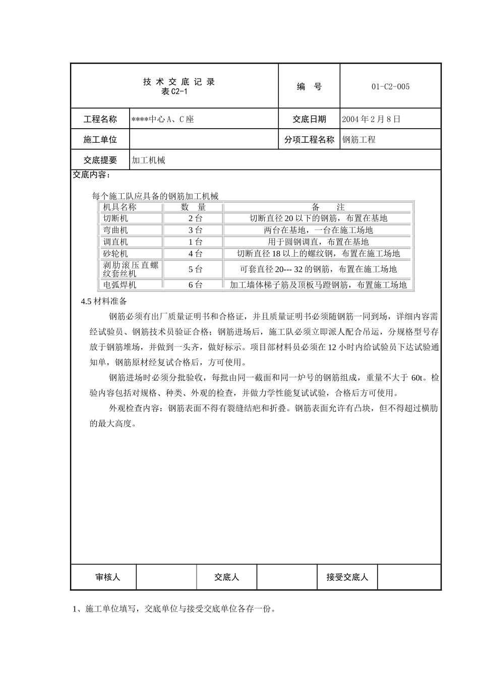 世贸中心主体阶段钢筋工程施工技术交底_第3页