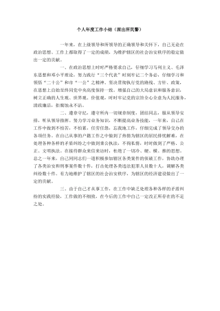 个人年度工作小结