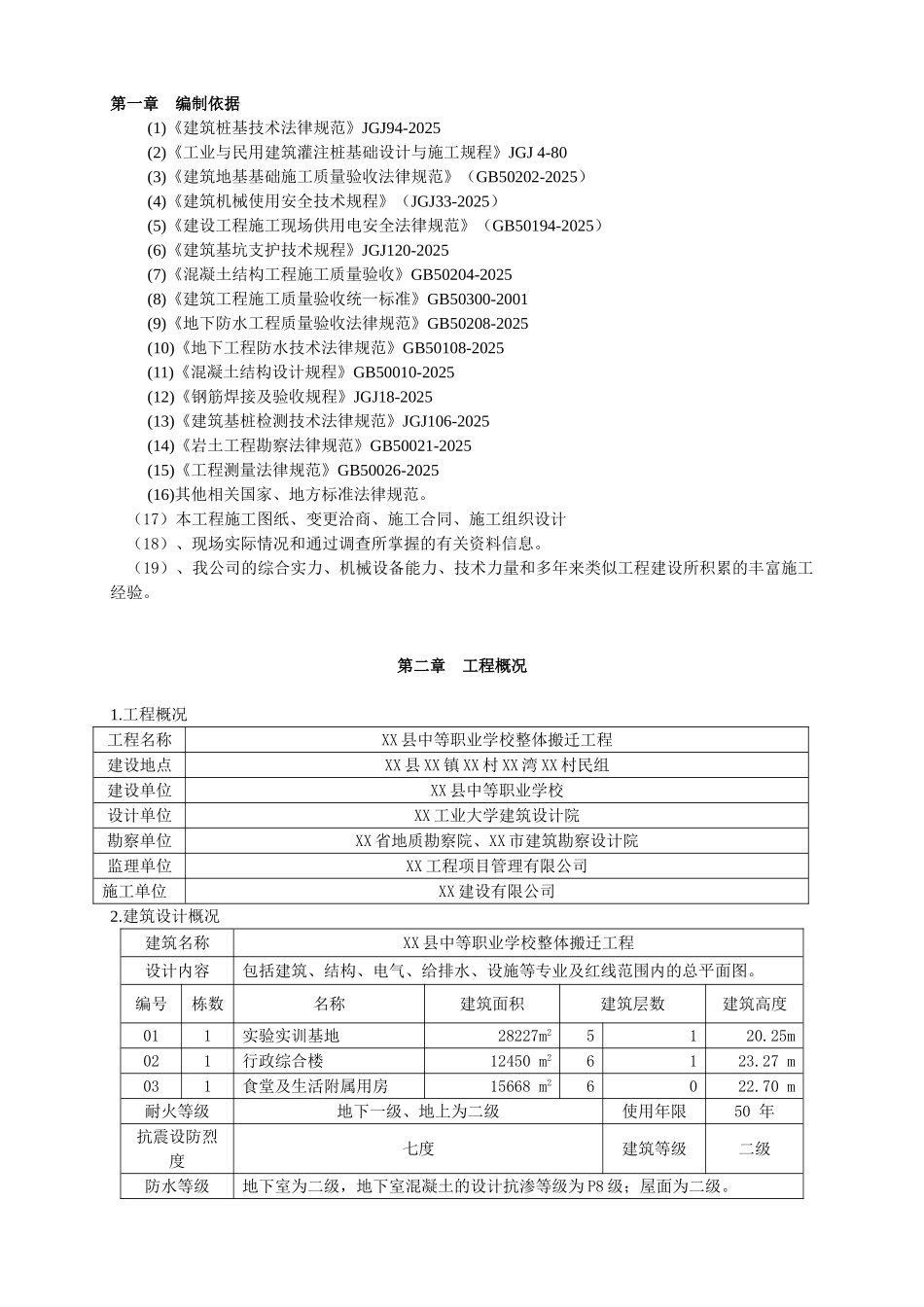 中专教学楼人工挖孔桩基础施工方案_第2页