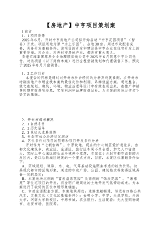 中亨项目策划案