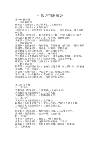 中医方剂歌出处