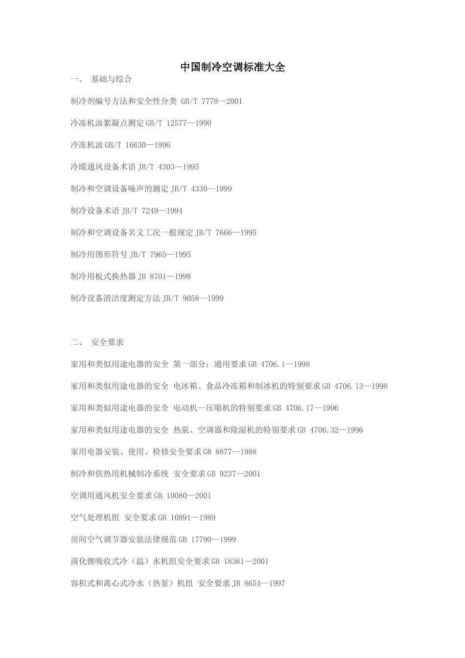 中国制冷空调标准大全_第1页