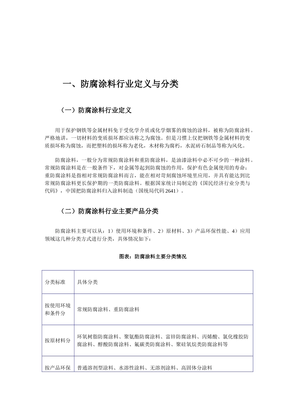 中国防腐涂料行业现状及其前景预测分析要点_第1页
