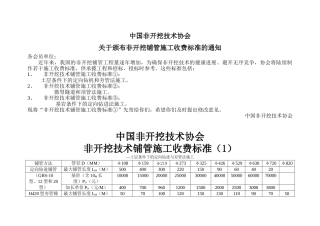 中国非开挖技术协会预算指导价