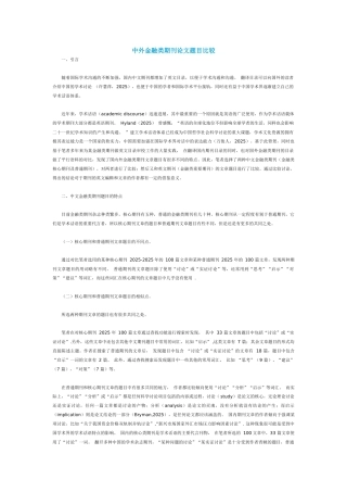 中外金融类期刊论文题目比较