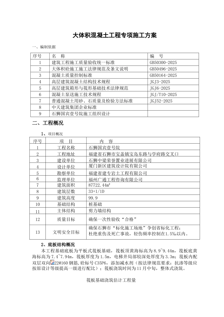 中天建设石狮国工程大体积混凝土专项施工方案_第3页