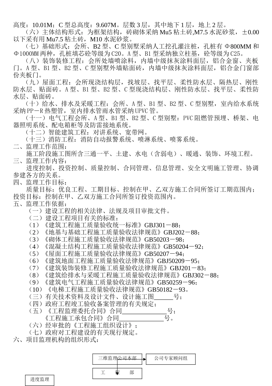 中天花园库区别墅会所、A型、B1型、B2型、C型工程监理规划_第2页