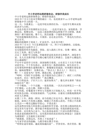 中小学教师远程研修体会：研修伴我成长