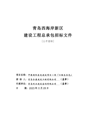中德国际医院建设项目一期招标文件