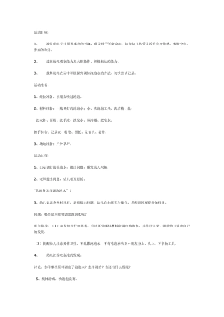 中班科学活动：玩泡泡