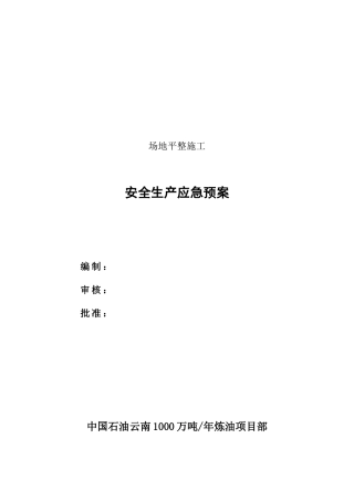 中石油安全生产应急预案