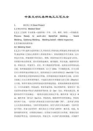 中英文对照各种施工名词