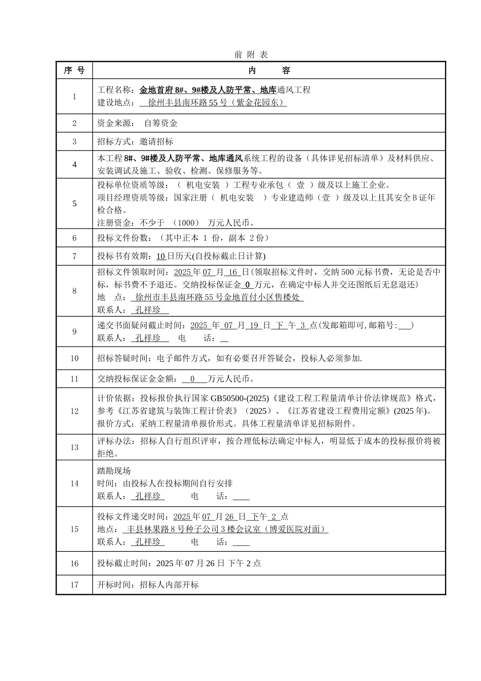 丰县金地首府通风系统招标文件_第2页