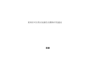 乌鲁木齐某项目可行性研究报告及整体开发建议