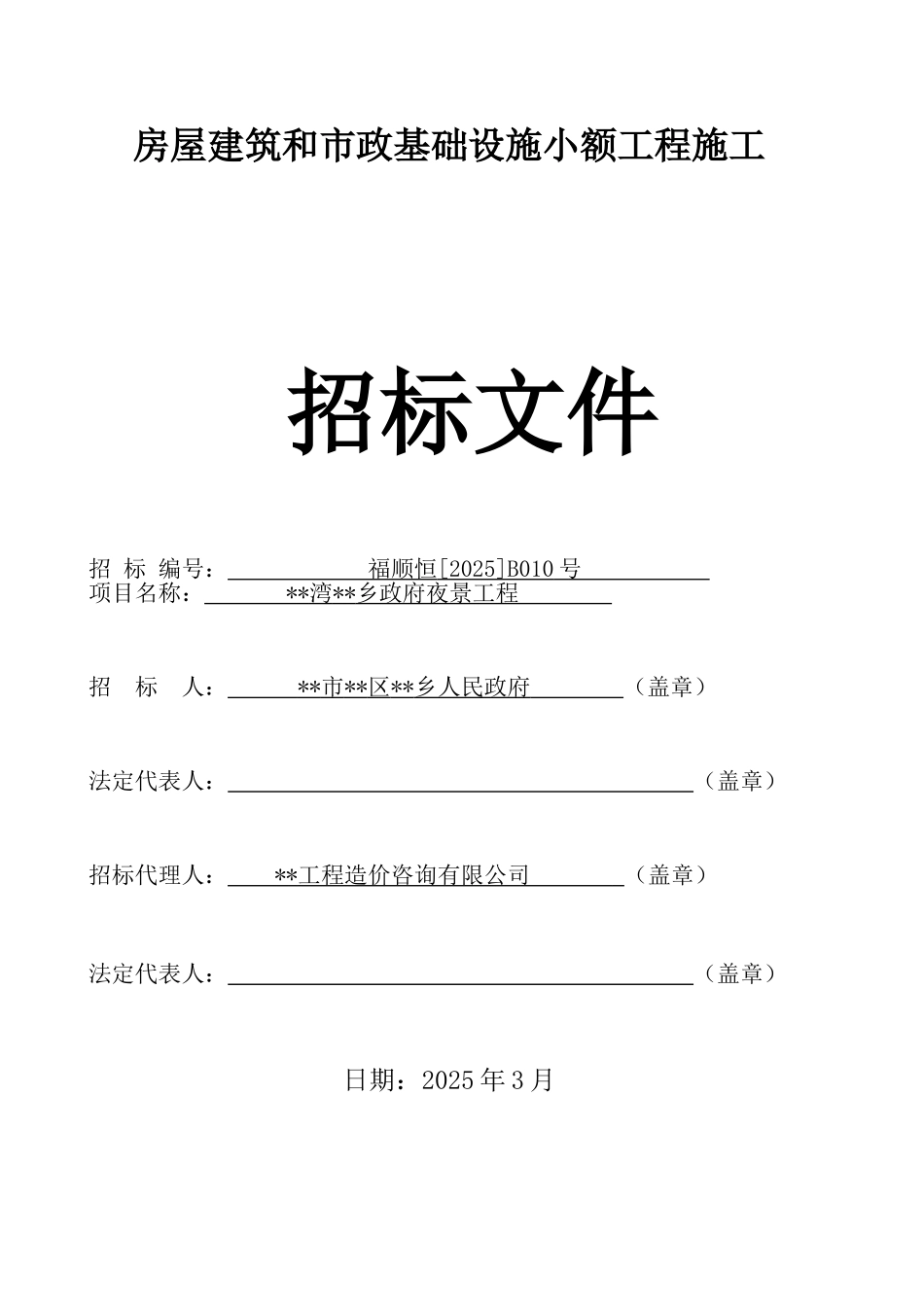 乡政府夜景工程招标文件_第1页