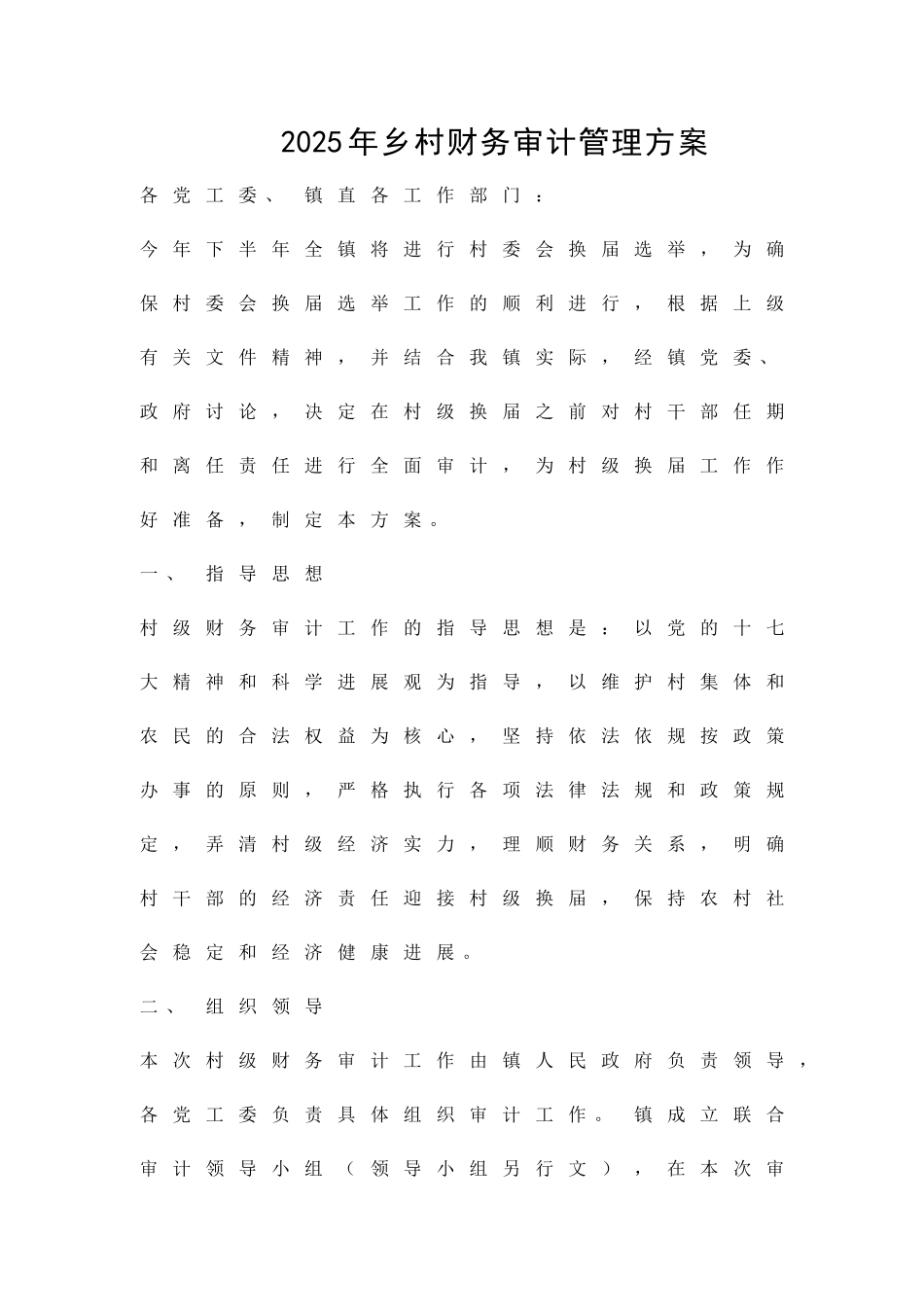 乡村财务审计管理方案精品策划方案_第1页