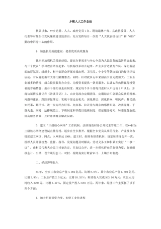 乡镇人大工作总结