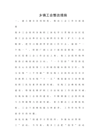 乡镇工会整改措施精品策划方案