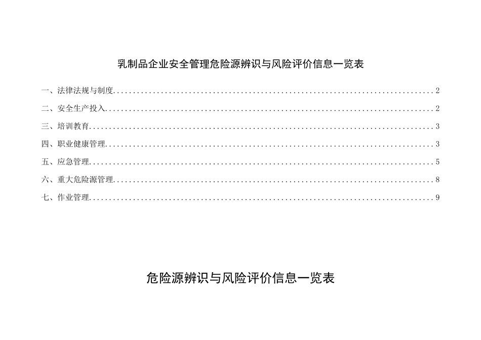 乳制品企业安全管理危险源辨识_第1页