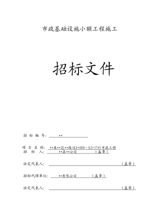 二环路市政工程招标文件