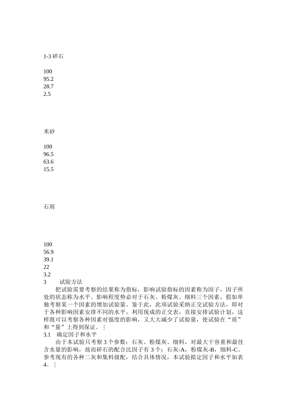 二灰碎石最大干容重和最佳含水量的影响因素分析_第3页