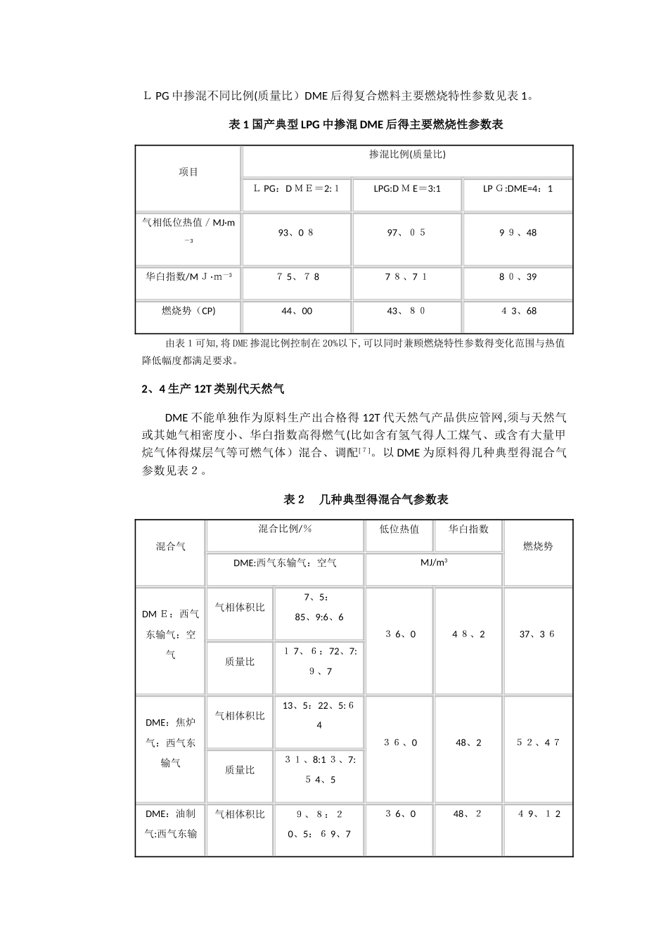 二甲醚用作城镇燃气的技术及其经济性_第3页
