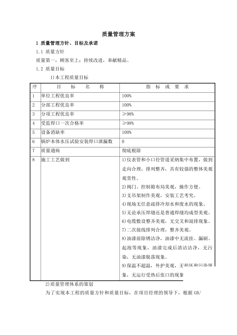 云南某电厂质量管理方案_第1页