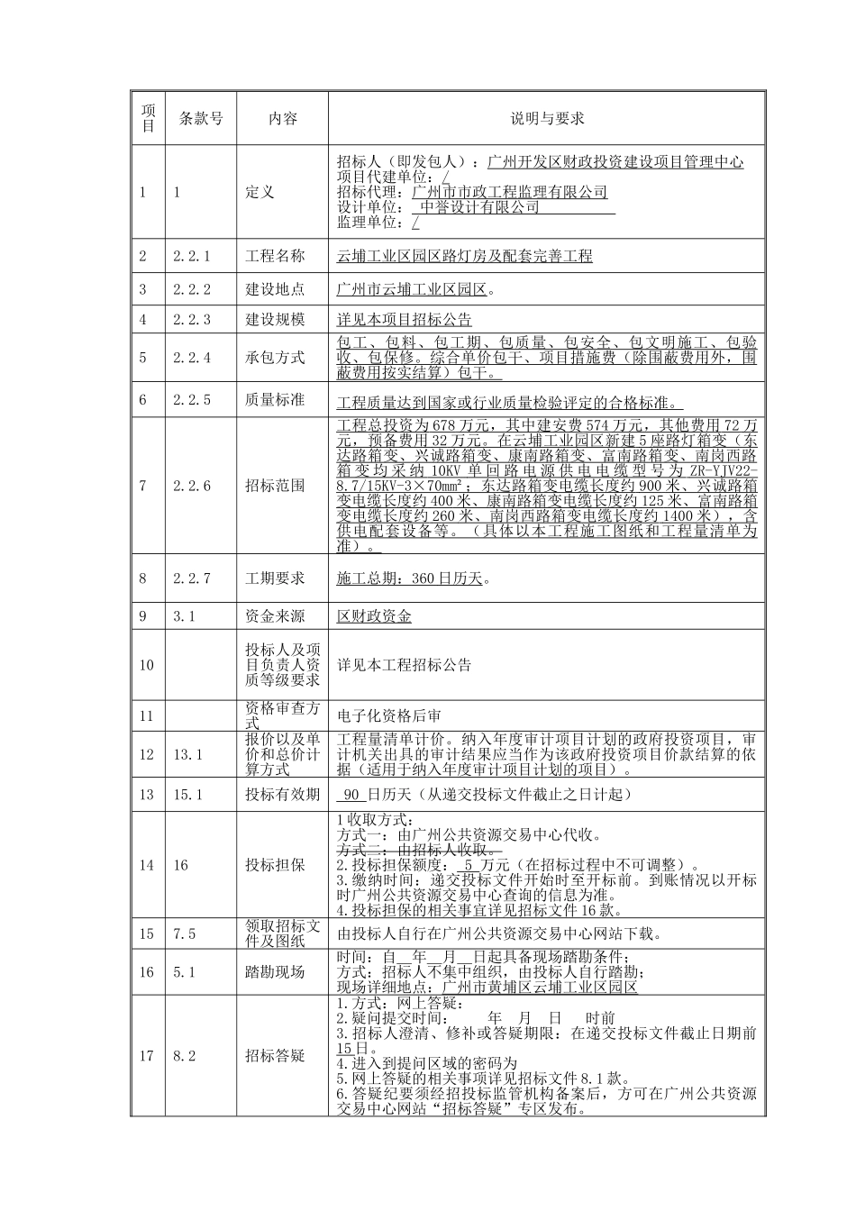 云埔工业区园区路灯房及配套完善工程招标文件_第3页