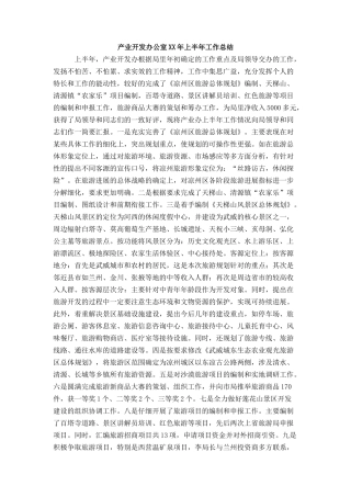 产业开发办公室上半年工作总结