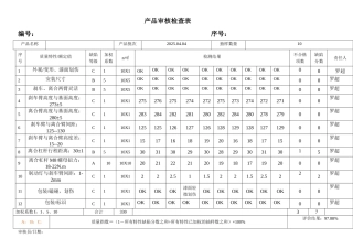 产品审核检查表