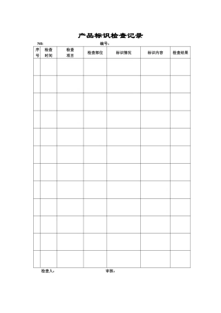 产品标识检查记录