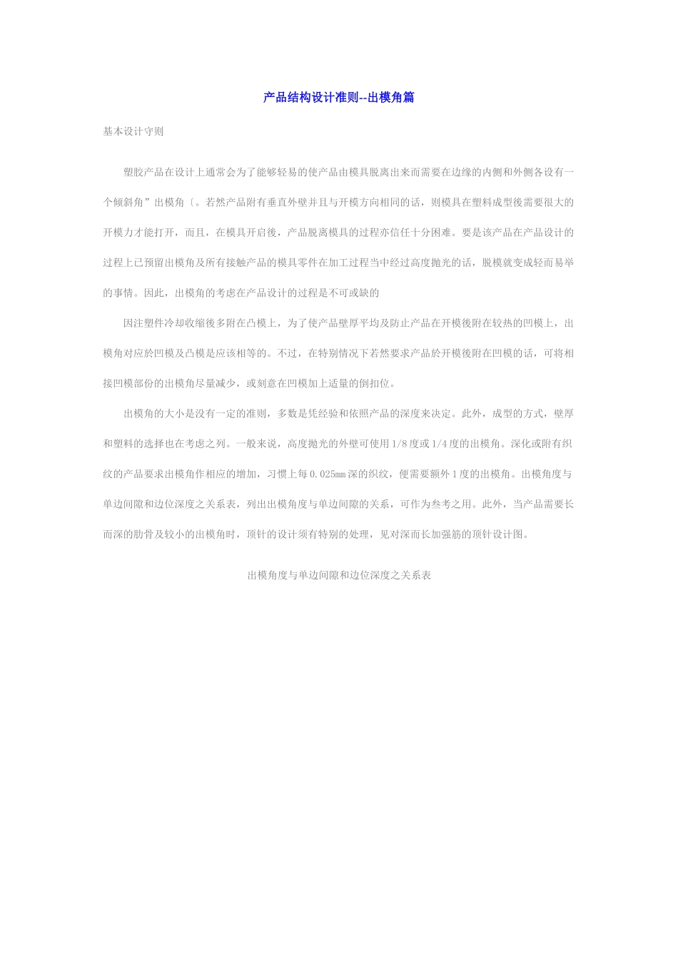 产品结构设计准则--出模角篇_第1页