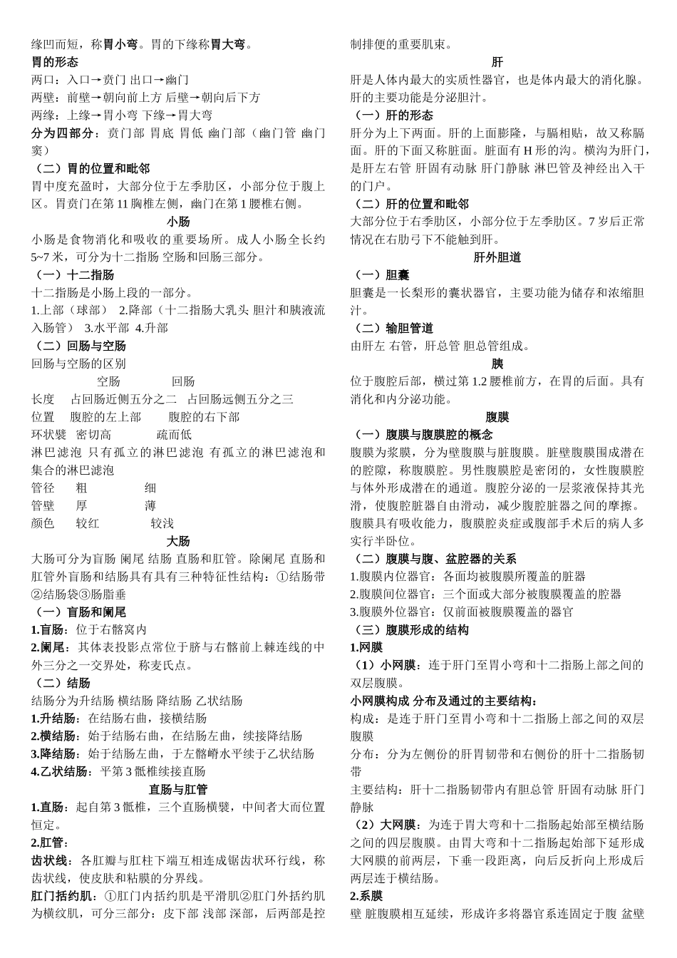 人体解剖学重点笔记_第2页