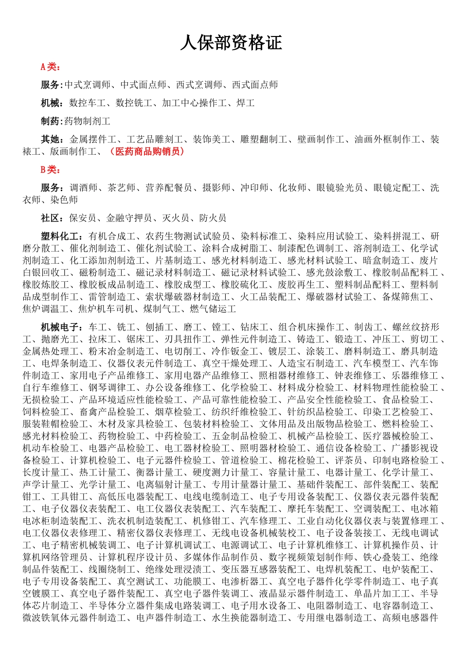 人保部所有资格证_第1页