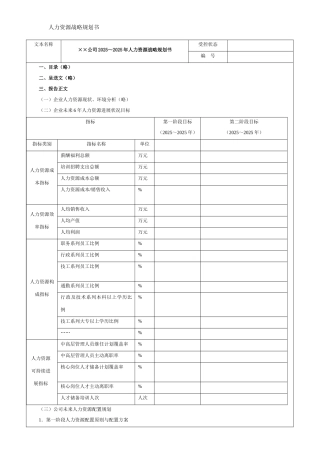人力资源战略规划书