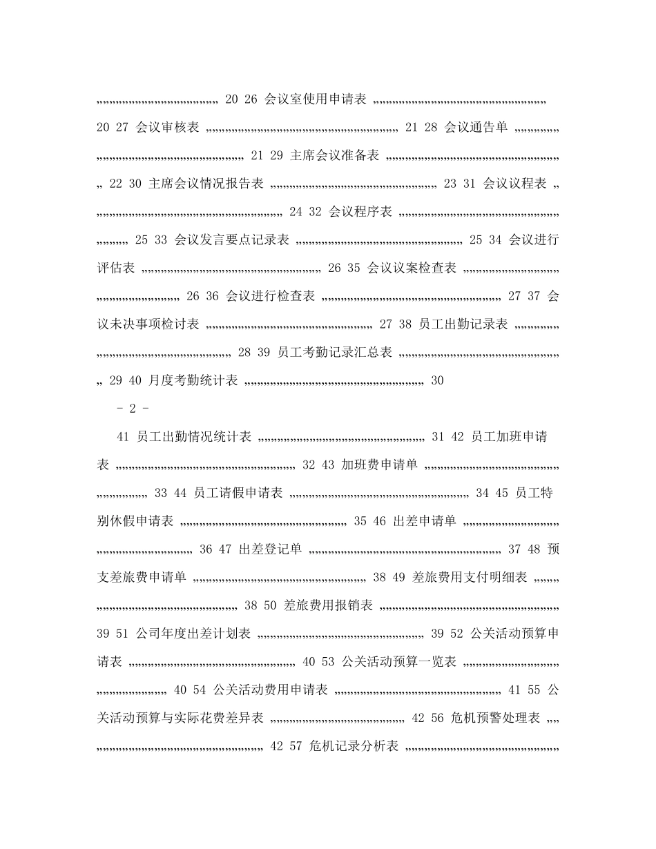 人力资源行政管理全套表格_第2页