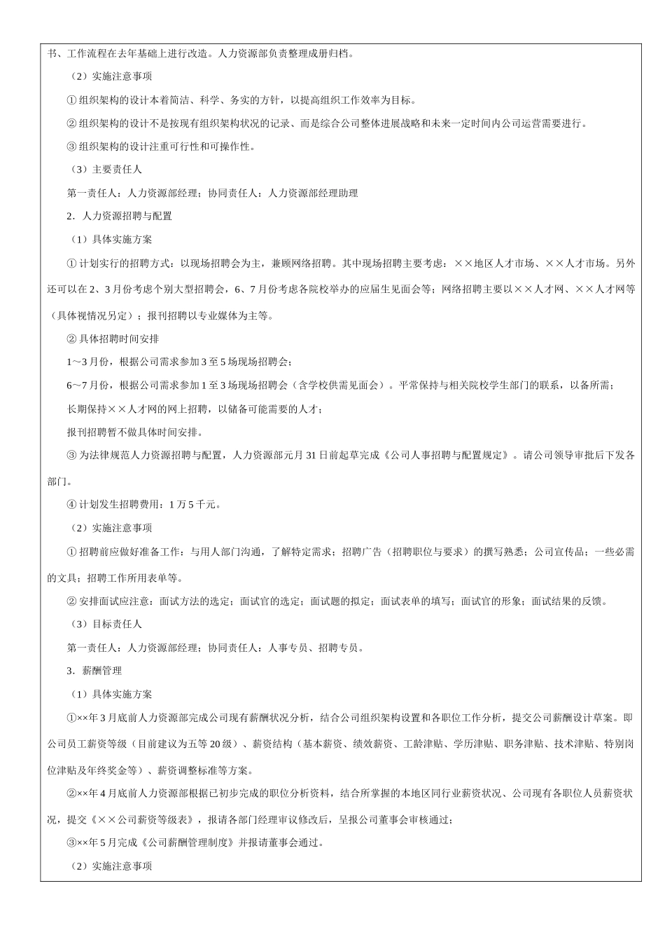 人力资源部2025年度工作计划报告_第2页