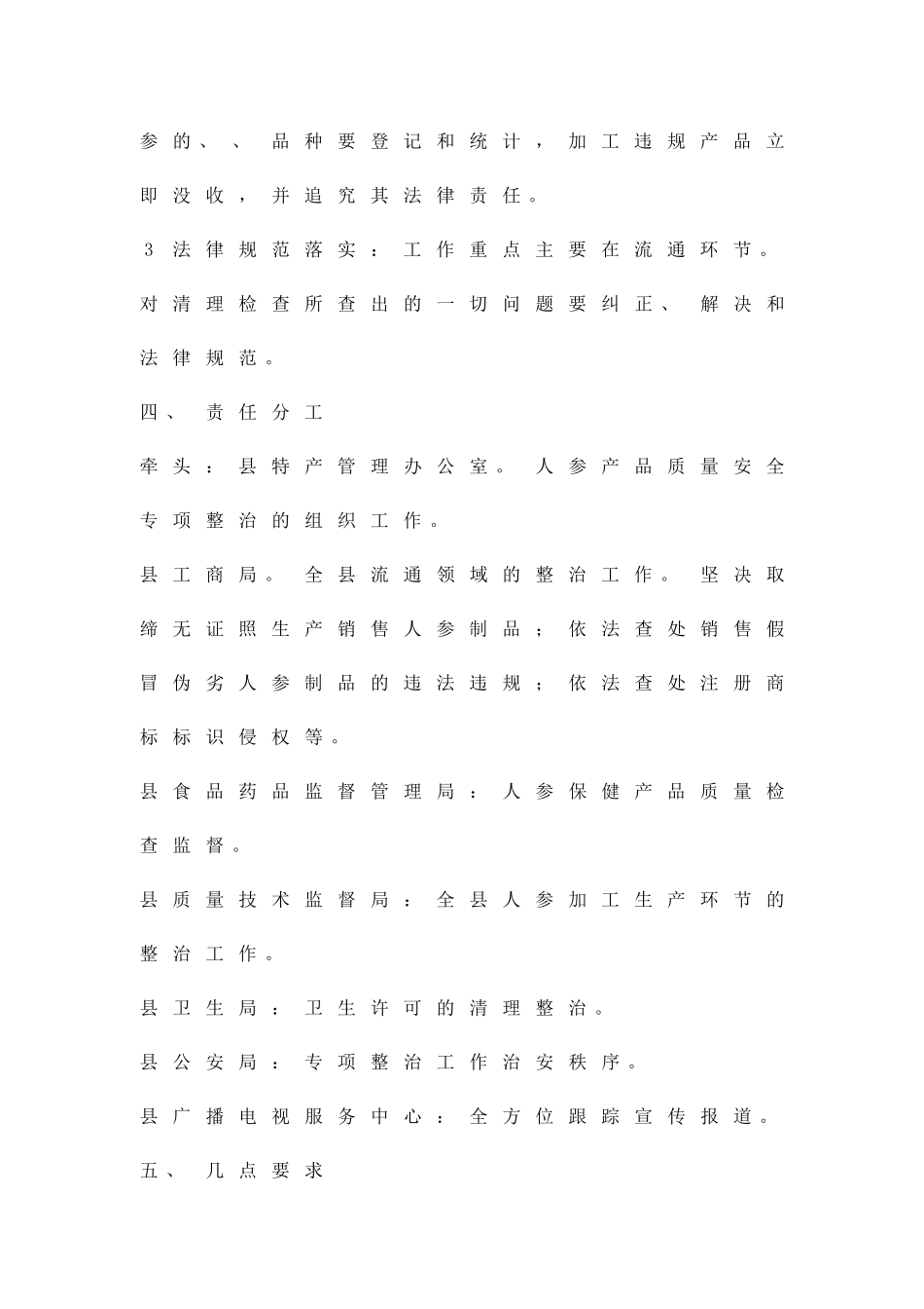 人参质量安全整治措施精品策划方案_第3页