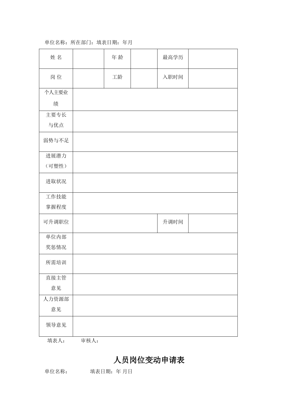 人才储备登记表_第2页