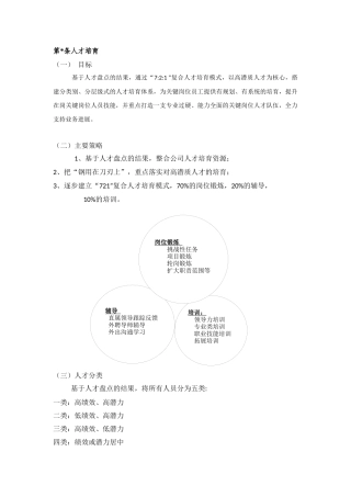 人才盘点后的人才培养方案