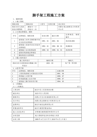 人民医院综合楼项目脚手架工程专项施工方案