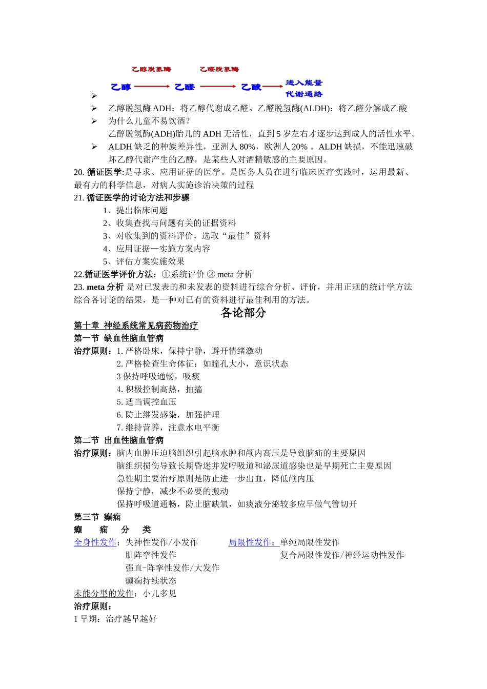 人民卫生出版社《临床药物治疗学》考试复习提纲_第3页