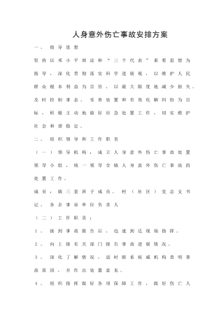 人身意外伤亡事故安排方案精品策划方案