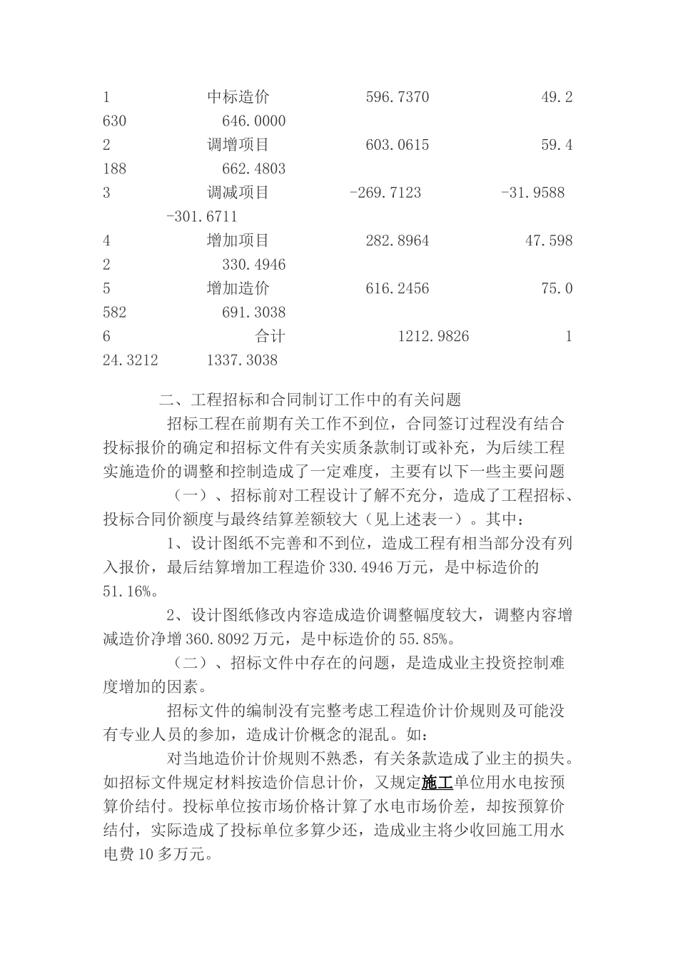 从一个工程结算的剖析谈谈招投标工程的造价管理_第2页