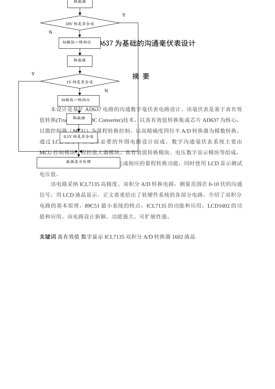 以AD637为基础的交流毫伏表设计_第1页