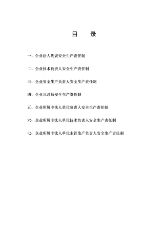 企业主要人员安全生产责任制