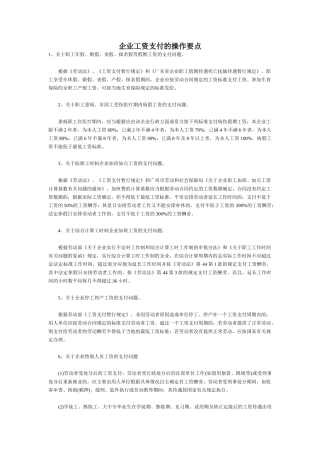 企业工资支付的操作要点2