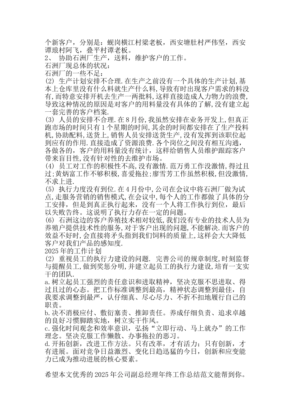 优秀的公司副总经理年终工作总结范文-精品范文资料_第2页