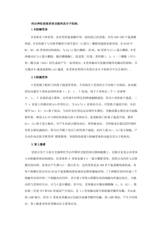 传出神经系统受体功能和其分子机制
