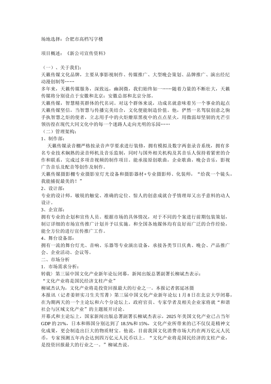 传媒影视制作推广项目创业计划书_第2页